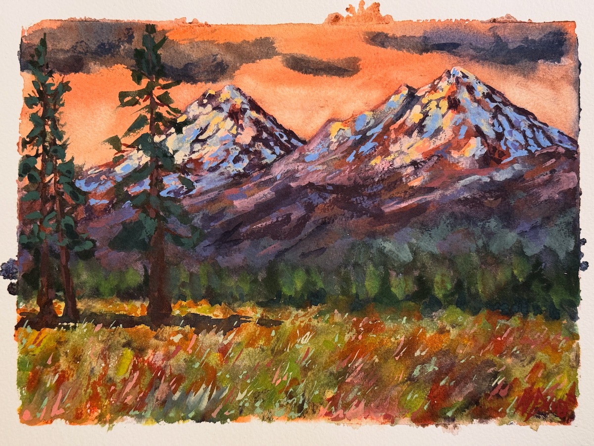 Alpenglow on the Sisters (Original)